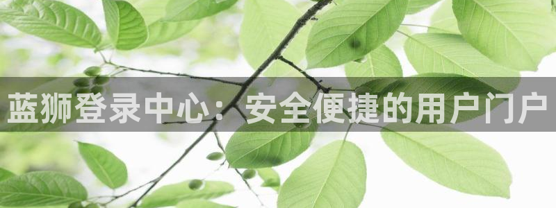 辉达娱乐官网：蓝狮登录中心：安全便捷的用户门户