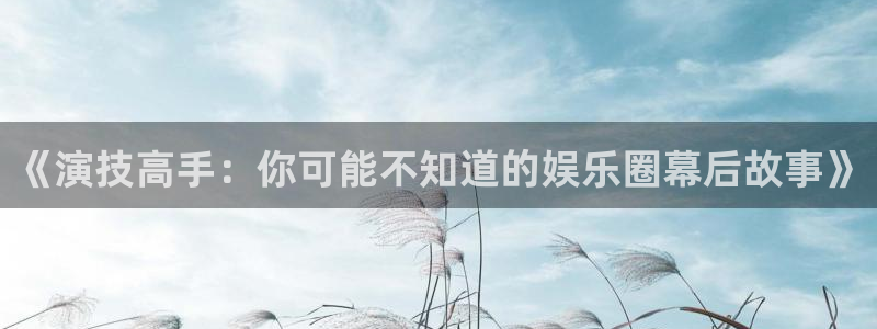 辉达娱乐.ccm：《演技高手：你可能不知道的娱乐圈幕后故事》
